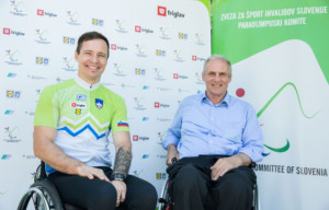 Primoz Jeralic and Joze Okoren at Media day of the National Paralympic Committee (NPC) of Slovenia and Primoz Jeralic, Slovenian paralympic rider, on May 26, 2016 in Novo mesto, Slovenia. Photo by Vid Ponikvar / Sportida