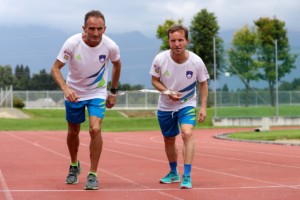 Sandi Novak and Roman Kejzar during Media day of the Sandi Novak, paralympic runner of Slovenia, on June 16, 2016 in Stadium Triglav, Kranj Slovenia. Photo by Matic Klansek Velej / Sportida