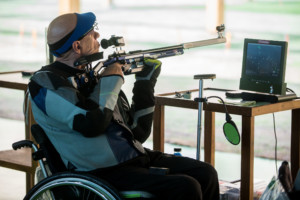 Franc Pinter - Anco of Slovenia during Practice session of R7 - Men's 50m Rifle 3 Positions SH1 on day 4 during the Rio 2016 Summer Paralympics Games on September 11, 2016 in Olympic Shooting Centre, Rio de Janeiro, Brazil. Photo by Vid Ponikvar / Sportida