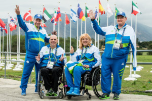 France Gorazd Tirsek - Nani, Franc Pinter - Anco, Veselka Pevec and Damjan Pavlin of Slovenia during the Rio 2016 Summer Paralympics Games on September 8, 2016 in Olympic Aquatics Stadium, Rio de Janeiro, Brazil. Photo by Vid Ponikvar / Sportida