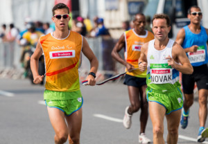 Blind Sandi Novak of Slovenia (with guide Urban Jereb of Slovenia) competes at Men's Marathon - T12 Final during Day 11 of the Rio 2016 Summer Paralympics Games on September 18, 2016 in Copacabana beach, Rio de Janeiro, Brazil. Photo by Vid Ponikvar / Sportida